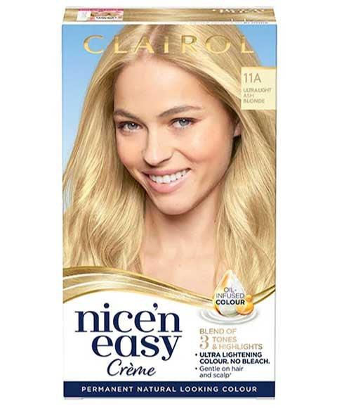 NICE N EASY CREME PERMANENT COLOUR 11A ULTRA LIGHT ASH BLONDE 1 Application Hair Color Asetena Pa 