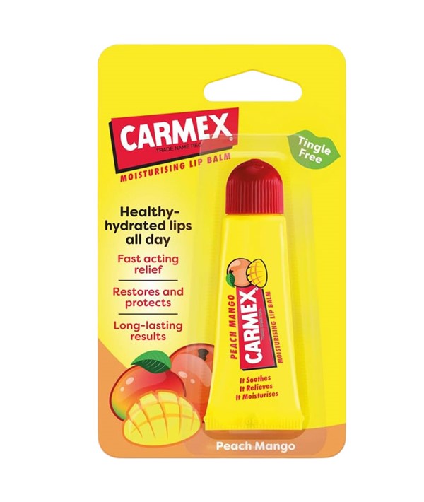 CARMEX MOISTURISING LIP BALM TUBE PEACH AND MANGO BURST Lips Asetena Pa 