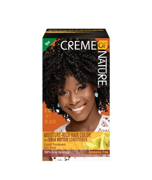 MOISTURE RICH HAIR COLOR WITH SHEA BUTTER CONDITIONER C10 JET BLACK 1 Application Hair Color Asetena Pa 