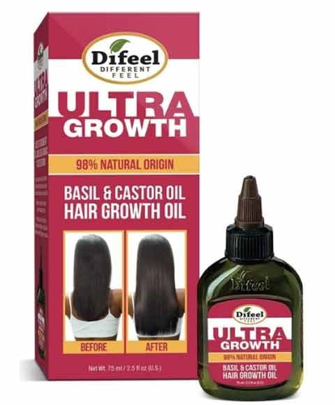 DIFEEL 99 PERCENT NATURAL ULTRA GROWTH BASIL AND CASTOR OIL HAIR GROWTH OIL 75 ml Sprays, Serums and Oils Asetena Pa 