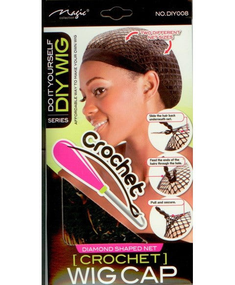 DIY SERIES CROCHET DIAMOND SHAPED NET WIG CAP DIY008  Color Black Extensions Accessories Asetena Pa 