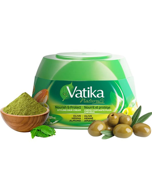 VATIKA NATURALS OLIVE HENNA ALMOND STYLING HAIR CREAM 210 ml Hair Styling Asetena Pa 