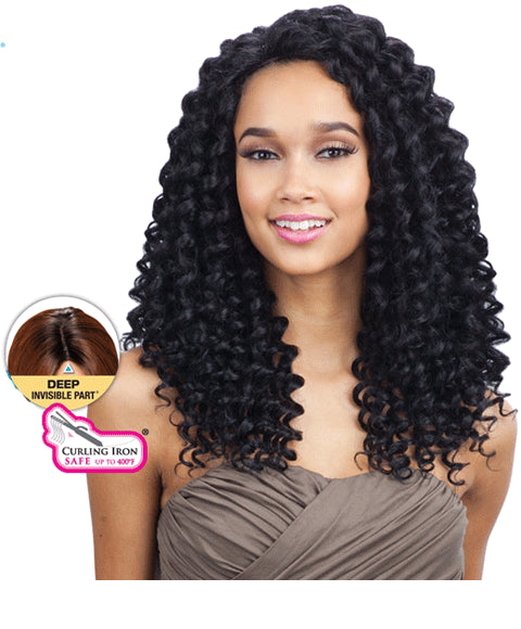 FREETRESS EQUAL LACE FRONT DEEP INVISIBLE PART SYN PLUSH CURL WIG  Color ROSEGOLD Lace Wigs Asetena Pa 