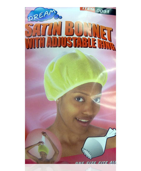 SATIN BONNET WITH ADJUSTABLE RING 0091 Durags and Caps Asetena Pa 