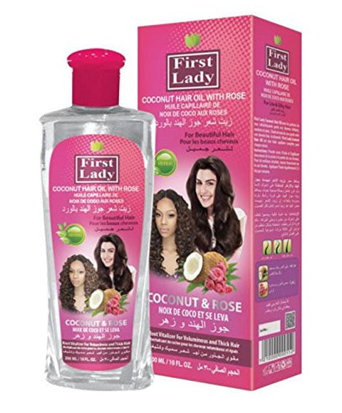 FIRST LADY COCONUT HAIR OIL WITH ROSE 300 ml Sprays, Serums and Oils Asetena Pa 