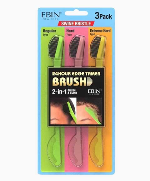 24 HOUR EDGE TAMER SWINE BRISTLE 2IN1 BRUSH Hair Brushes and Combs Asetena Pa 