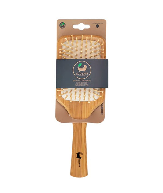 BAMBOO MASSAGE HAIR BRUSH WOODEN PINS Hair Brushes and Combs Asetena Pa 