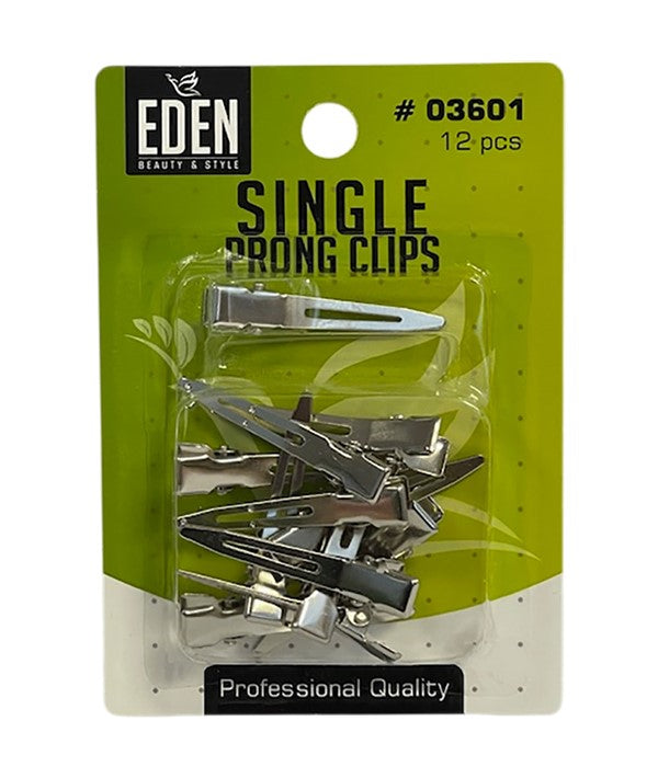 EDEN PROFESSIONAL QUALITY SINGLE PRONG CLIPS 03601 12 pcs Salon Accessories Asetena Pa 