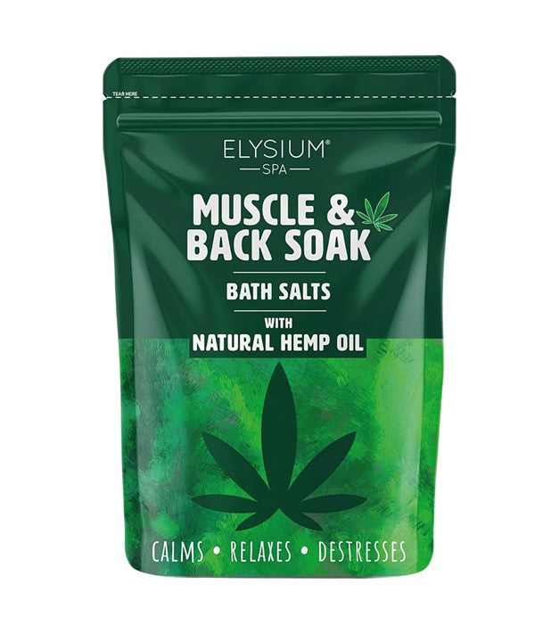 MUSCLE AND BACK SOAK BATH SALTS WITH NATURAL HEMP OIL 450 g Body Care Asetena Pa 