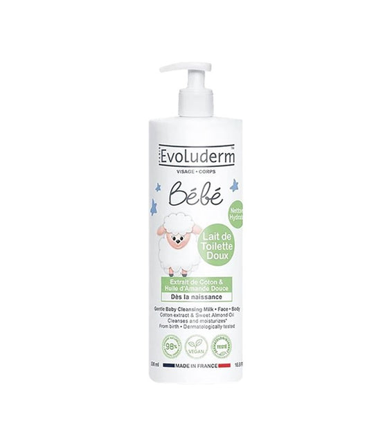 EVOLUDERM GENTLE BABY CLEANSING MILK 500 ml Kids Skincare Asetena Pa 