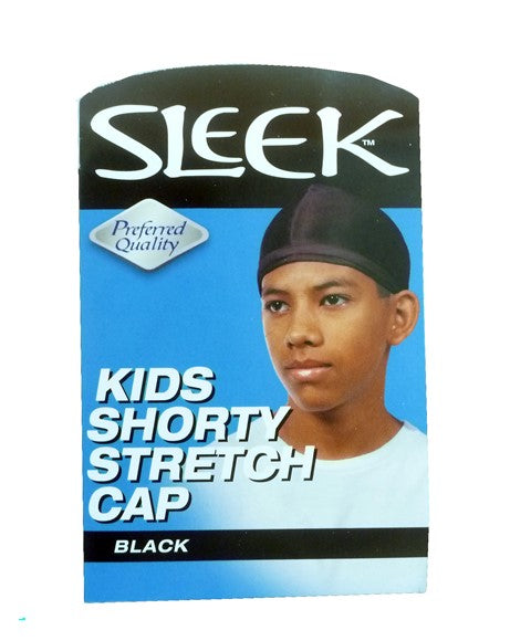 SLEEK KIDS SHORT STRETCH CAP  Color Black Durags and Caps Asetena Pa 