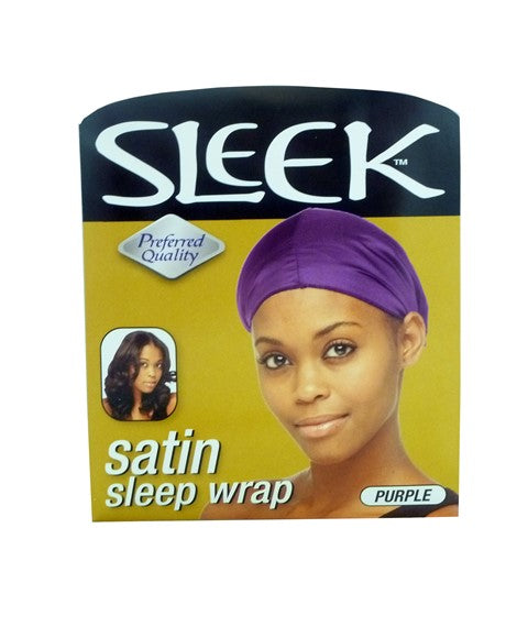SLEEK SATIN SLEEP WRAP  Color Black Durags and Caps Asetena Pa 