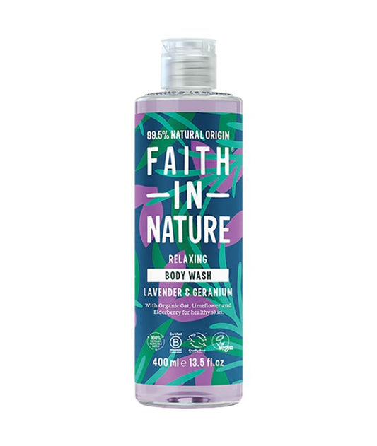 LAVENDER AND GERANIUM RELAXING BODY WASH 400 ml Vegan Skincare Asetena Pa 