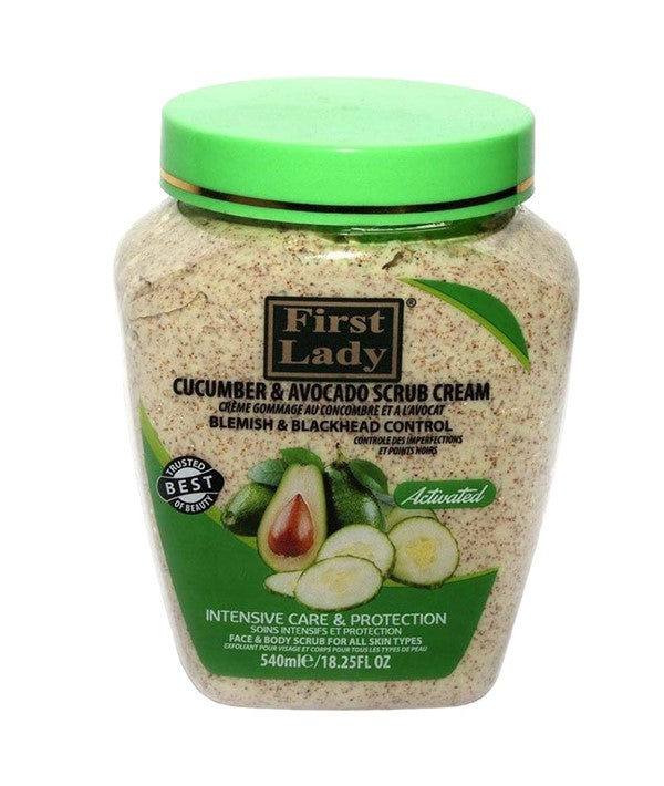 FIRST LADY CUCUMBER AND AVOCADO SCRUB CREAM 540 ml Skin Moisturizing Asetena Pa 