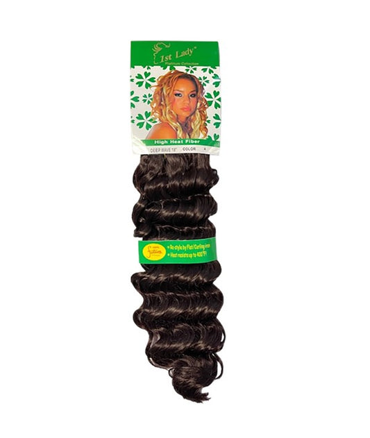 FIRST LADY HIGH HEAT FIBER DEEP WAVE 18 Color P1B/30 Synthetic Weave Hair Asetena Pa 
