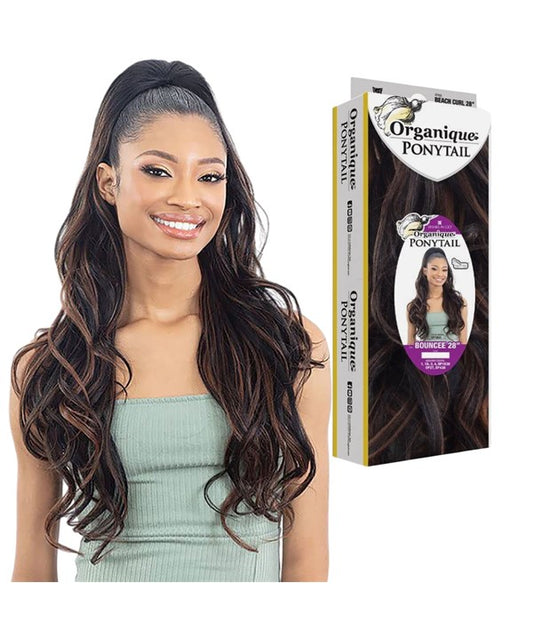 FREETRESS ORGANIQUE BOUNCEE PONYTAIL 28" Color 1B PonyTail Asetena Pa 