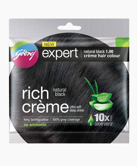 GODREJ EXPERT RICH CREME HAIR COLOUR NATURAL BLACK Hair Color Asetena Pa 