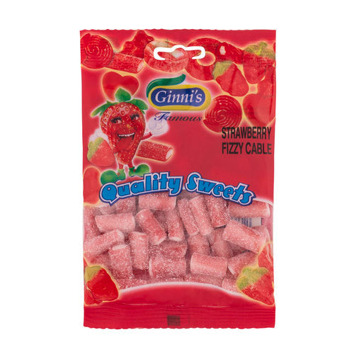 Ginni Strawberry Fizzy Cables  10x100g