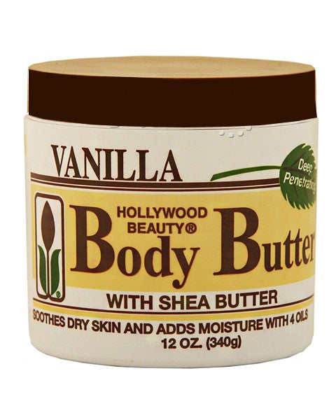 HOLLYWOOD BEAUTY VANILLA BODY BUTTER WITH SHEA BUTTER 340 g Skin Moisturizing Asetena Pa 