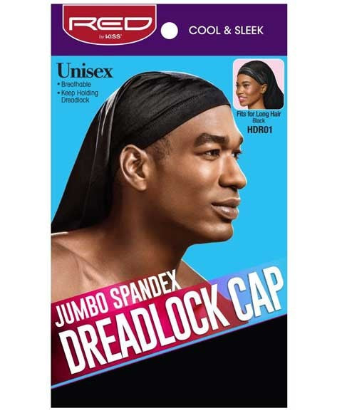 JUMBO SPANDEX UNISEX DREADLOCK CAP BLACK HDR01 Fits For Long Hair Color Black HDR01 Durags and Caps Asetena Pa 