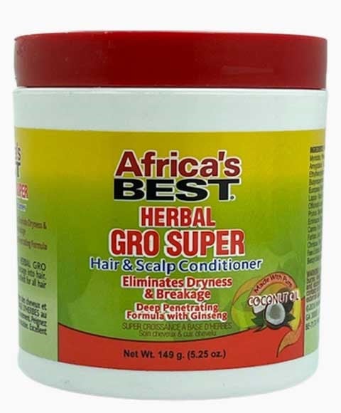 AFRICAS BEST HERBAL GRO SUPER CONDITIONER 149 g (Pack of 6) Treatments Asetena Pa 