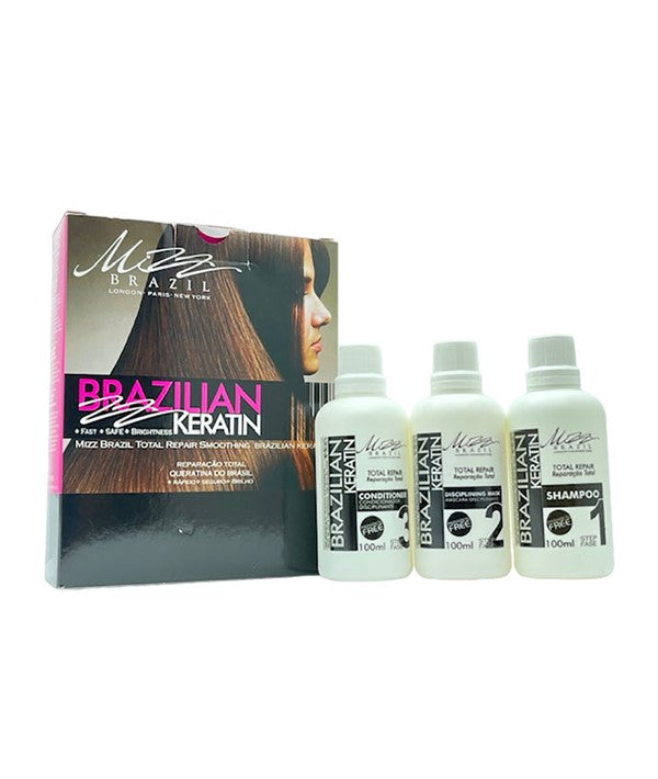 MIZZ BRAZIL BRAZILIAN KERATIN TOTAL REPAIR GIFT PACK Shampoo Asetena Pa 