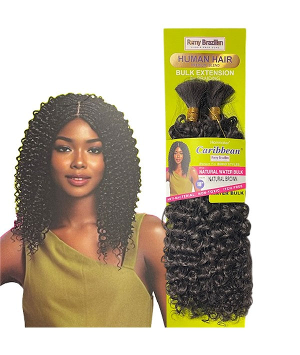 BRAZILIAN HUMAN HAIR PREMIUM BLEND NATURAL WATER BULK 18" Color Natural Brown Human Hair Braids Asetena Pa 