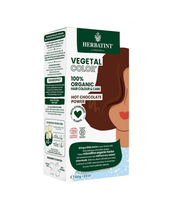 HERBATINT VEGETAL ORGANIC HAIR COLOR HOT CHOCOLATE POWER 100 g Hair Color Asetena Pa 