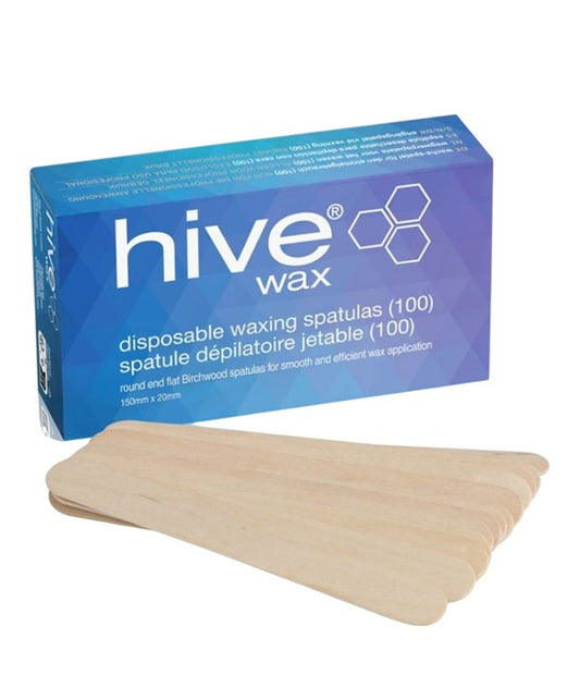 HIVE WAX DISPOSABLE WAXING SPATULAS 100 Spatulas Hair Removing Asetena Pa 
