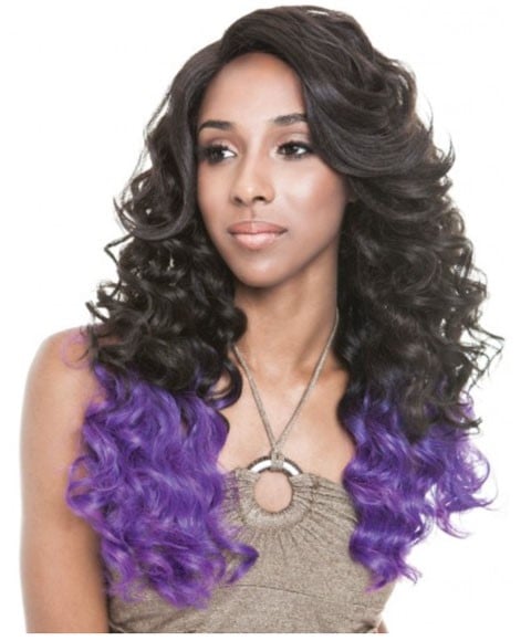 BROWN SUGAR SOFT SWISS LACE FRONT HH BS 217 STYLEMIX WIG  Color ST1B/CobaltPurple Lace Wigs Asetena Pa 