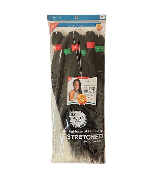 IMPRESSION SYN PRE STRETCHED 6X SUPER BULK 52 inch Color 4 Hair for Braid Extensions Asetena Pa 
