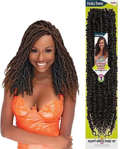 NALA TRESS SYN FLUFFY SPRING TWIST 18 Inches Color 1B Hair for Braid Extensions Asetena Pa 