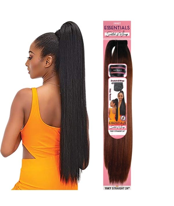 ESSENTIALS SNATCH AND WRAP SYNTHETIC PONY STRAIGHT 24 Color Toffee Cream PonyTail Asetena Pa 