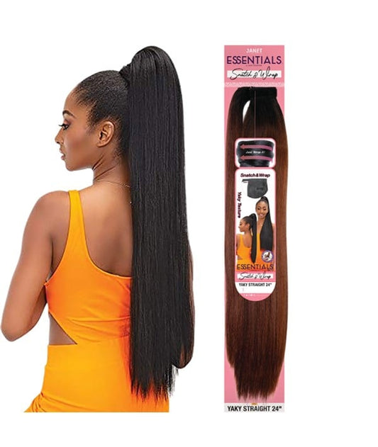 ESSENTIALS SNATCH AND WRAP SYNTHETIC PONY STRAIGHT 24 Color Toffee Cream PonyTail Asetena Pa 