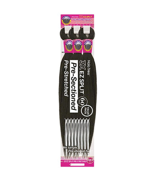 NALA TRESS 3X EZ SPILT PRE STRETCHED BRAID 60 Color 1 Hair for Braid Extensions Asetena Pa 