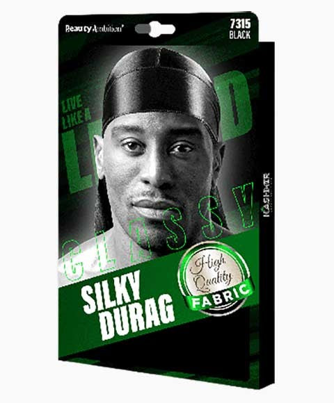 BEAUTY AMBITION CLASSY SILKY DURAG 7315 BLACK Durags and Caps Asetena Pa 