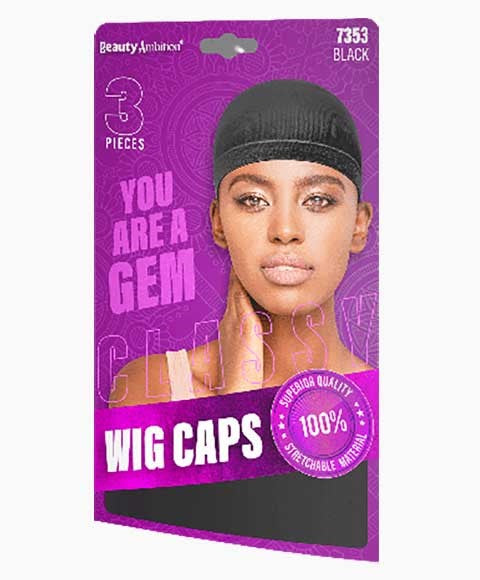 BEAUTY AMBITION CLASSY WIG CAPS 7353 BLACK 3 pcs Color Black Extensions Accessories Asetena Pa 