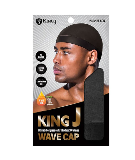KING J ULTIMATE COMPRESSION WAVE CAP 2302  Color Black Durags and Caps Asetena Pa 