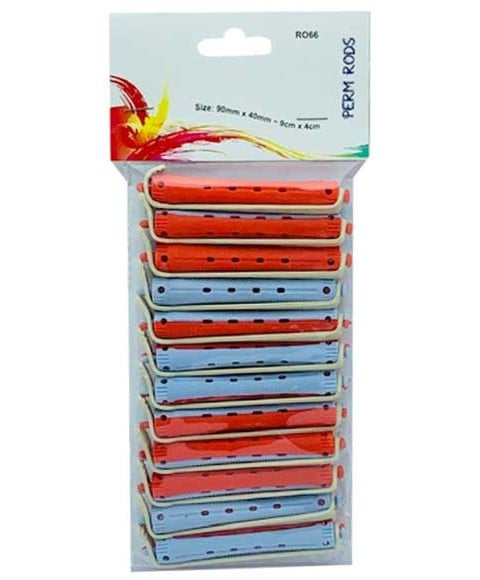 LINCO CARE PERM RODS R066 90mm x 40mm Color Red/Blue Salon Accessories Asetena Pa 