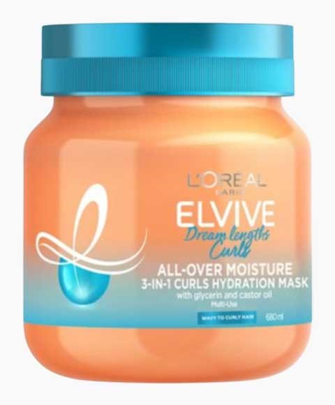 ELVIVE DREAM LENGTH CURLS ALL OVER MOISTURE HYDRATION MASK 680 ml Treatments Asetena Pa 