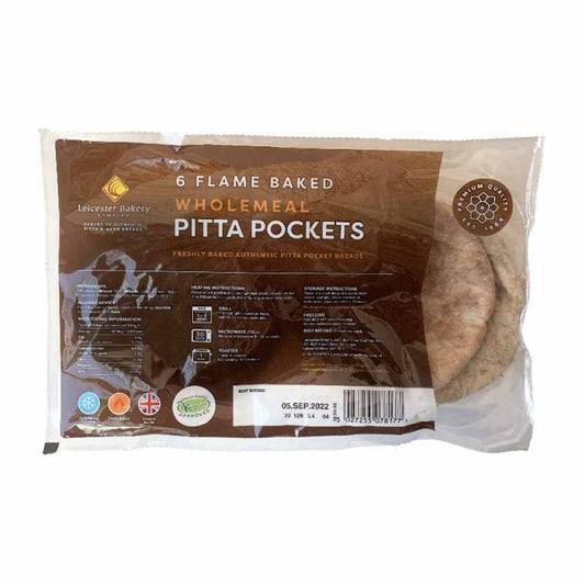Leicester Bakery Wholemeal Pocket Pitta Bread  1x6's