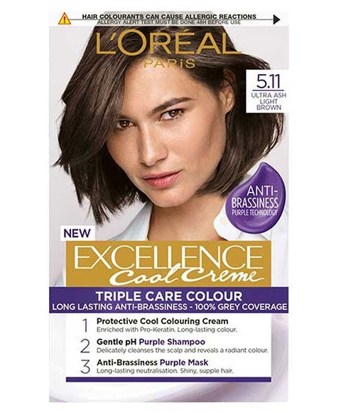 EXCELLENCE COOL CREME COLOUR 5.11 ULTRA ASH LIGHT BROWN Hair Color Asetena Pa 