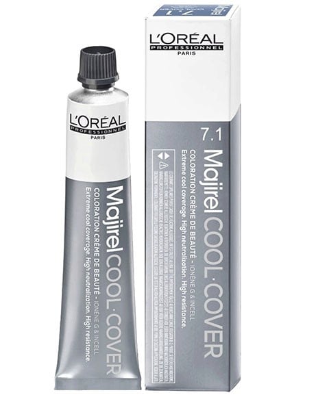 MAJIREL COOL COVER BEAUTY COLOURING CREAM 50 ml Color 717 Ash Metallic Blonde Hair Color Asetena Pa 