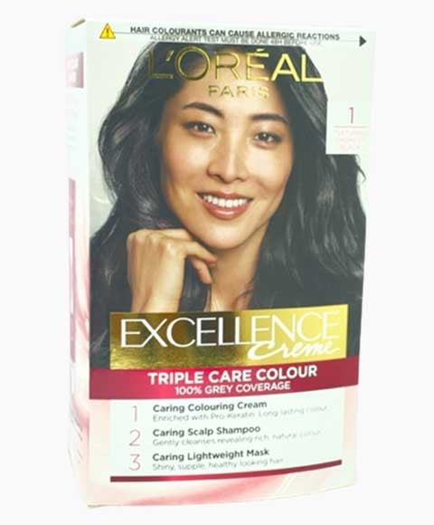 EXCELLENCE CREME TRIPLE CARE COLOUR 1 NATURAL DARKEST BLACK Hair Color Asetena Pa 