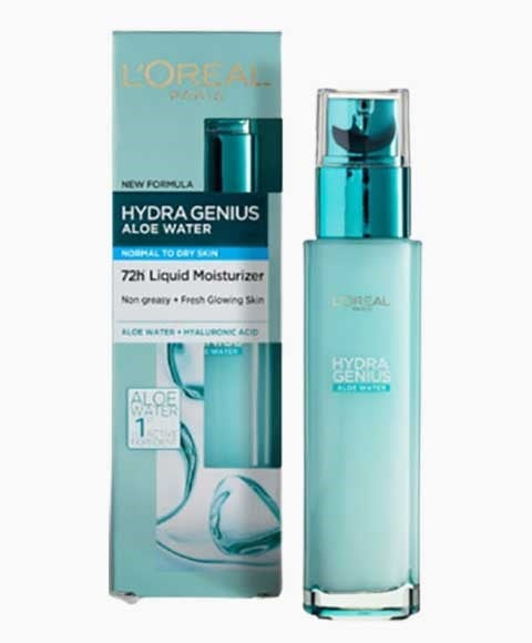 HYDRA GENIUS ALOE WATER 72H LIQUID MOISTURISER FOR NORMAL TO DRY SKIN 70 ml Skin Moisturizing Asetena Pa 