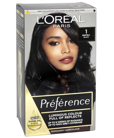 LOREAL PARIS PREFERENCE HAIR COLOR 1 NAPOLI BLACK Hair Color Asetena Pa 