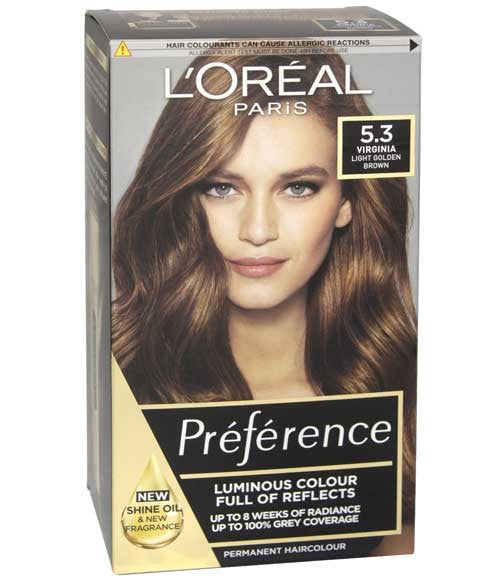 PREFERENCE INFINIA PERMANENT COLOR 5.3 VIRGINIA CHESTNUT BROWN Hair Color Asetena Pa 