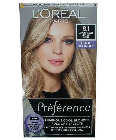 PREFERENCE LUMINOUS COOL BLONDES 8.1 LIGHT ASH BLONDE Hair Color Asetena Pa 
