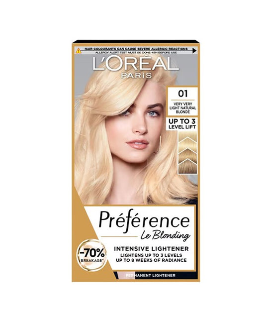 PREFERENCE INFINIA PERMANENT COLOR 01 NATURAL  Color Lightest Blonde Hair Color Asetena Pa 