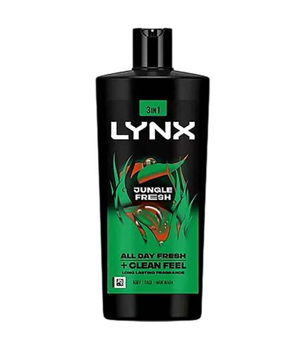 LYNX JUNGLE 3IN1 ALL DAY FRESH BODY WASH 700 ml Shampoo Asetena Pa 